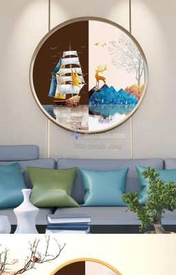 File tranh File tranh hiện đại pha lê gương KF96705 (gốc) chủ đề trẻ em