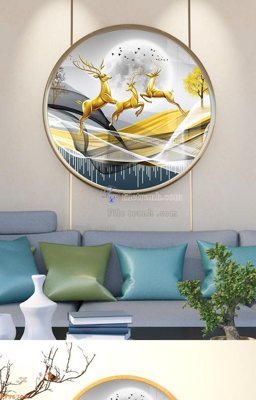 File PSD File tranh hiện đại pha lê gương KF96709 (bản gốc) đã tách nền