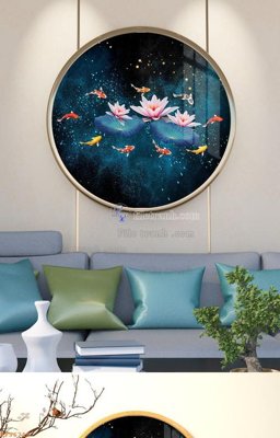 File tranh quảng cáo File tranh hiện đại pha lê gương KF96718 (file gốc) chuyên nghiệp