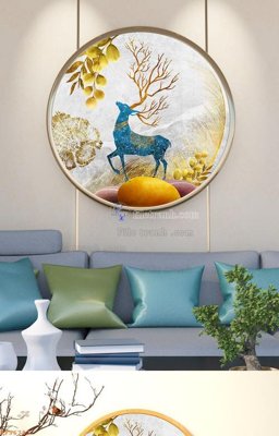 File PSD File tranh hiện đại pha lê gương KF96733 (gốc) nhiều lớp (multi-layer)