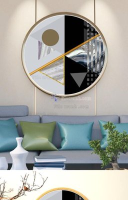 File in mica File tranh hiện đại pha lê gương KF96794 (bản gốc) làm vách ngăn