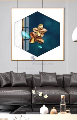 File gốc File tranh hiện đại pha lê gương KF96965 (in lụa) tranh mã đáo