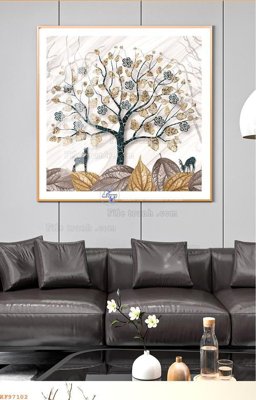 File in trần File tranh hiện đại pha lê gương KF97102 (file gốc) chủ đề vũ trụ