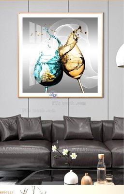 Ảnh gốc File tranh hiện đại pha lê gương KF97117 (siêu chi tiết) để in ấn