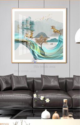 File tranh File tranh hiện đại pha lê gương KF97234 (gốc) chủ đề con người