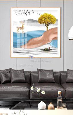 Download file File tranh hiện đại pha lê gương KF97288 (gốc) in mica bàn thờ