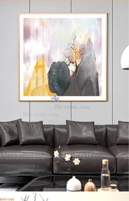 File in trần File tranh hiện đại pha lê gương KF97348 (file gốc) phong thủy