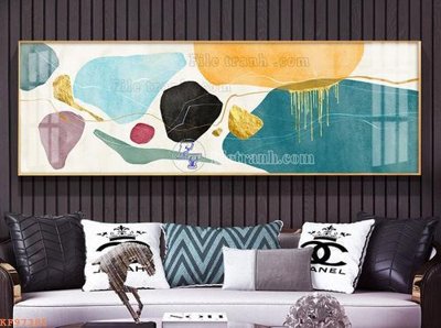 Tải file File tranh hiện đại pha lê gương KF97385 (gốc) chủ đề hoa sen