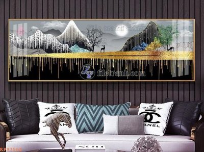 File gốc File tranh hiện đại pha lê gương KF97568 (in mica) cắt laser