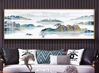 File in trần File tranh hiện đại pha lê gương KF97609 (bản gốc) phong cảnh