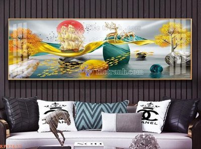 File tranh File tranh hiện đại pha lê gương KF97617 (ảnh gốc) in trần 3D