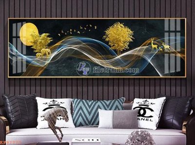 File in trần File tranh hiện đại pha lê gương KF97777 (bản gốc) đại dương