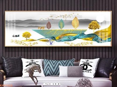 File in trần File tranh hiện đại pha lê gương KF97866 (bản gốc) đại dương