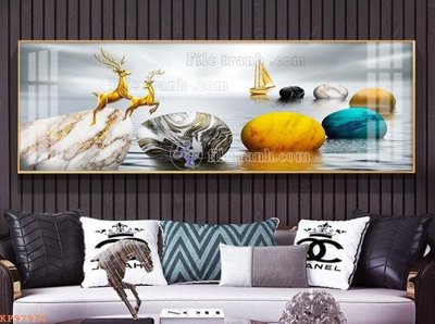 File tranh File tranh hiện đại pha lê gương KF97976 (bản gốc) in lụa 3D