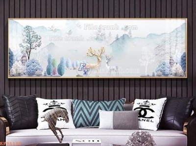 File gốc File tranh hiện đại pha lê gương KF98140 (in tráng gương) ốp tường