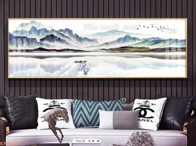 File tranh File tranh hiện đại pha lê gương KF98257 (file gốc) chủ đề phong thủy