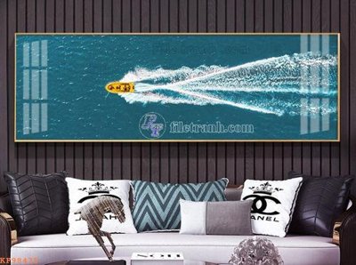 File in mica File tranh hiện đại pha lê gương KF98435 (bản gốc) làm vách ngăn