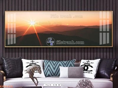 File gốc File tranh hiện đại pha lê gương KF98458 (in lụa) tranh mã đáo