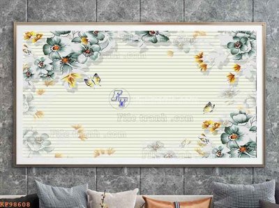 File tranh File tranh hiện đại pha lê gương KF98608 (bản gốc) in lụa dán tường