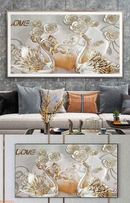 Tải file File tranh hiện đại pha lê gương KF98613 (gốc) làm tranh treo tường