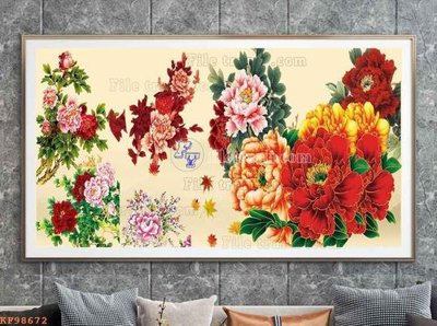 File gốc File tranh hiện đại pha lê gương KF98672 (in lụa) trang trí tường