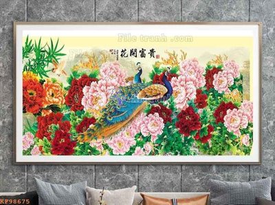 File gốc File tranh hiện đại pha lê gương KF98675 (in lụa) trang trí tường