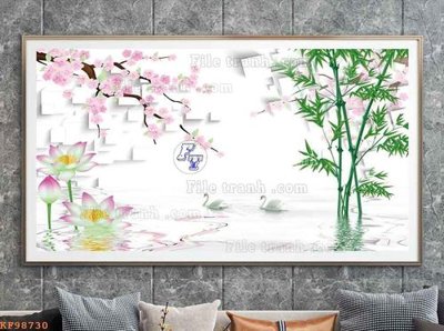 File tranh File tranh hiện đại pha lê gương KF98730 (ảnh gốc) in trần 3D