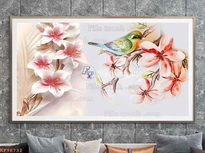 File gốc File tranh hiện đại pha lê gương KF98732 (in lụa) chi tiết cao