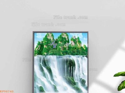 File in trần File tranh hiện đại pha lê gương KF98740 (bản gốc) mây trời