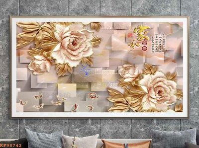 File tranh in trần File tranh hiện đại pha lê gương KF98742 (ảnh gốc siêu nét)