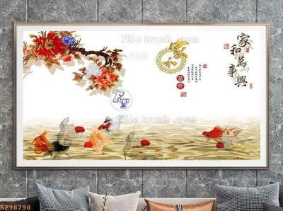 File gốc File tranh hiện đại pha lê gương KF98798 (in lụa) tranh thuận buồm