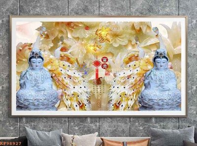 File in lụa File tranh hiện đại pha lê gương KF98927 (chất lượng cao) File tranh hiện đại pha lê gương KF98927