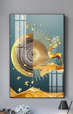 File in mica File tranh hiện đại pha lê gương KF99151 (bản gốc) làm vách ngăn