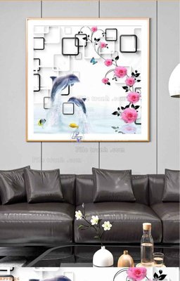 Ảnh gốc File tranh hiện đại pha lê gương KF99226 (độ nét cao) in tráng gương