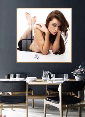 Ảnh gốc File tranh treo thiếu nữ khỏa thân nhà nghỉ KT124 (độ nét cao) in tráng gương