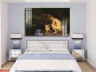 File ảnh File tranh treo thiếu nữ khỏa thân nhà nghỉ KT169 (gốc) trang trí khách sạn