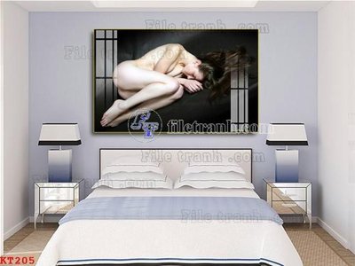 File gốc File tranh treo thiếu nữ khỏa thân nhà nghỉ KT205 (trang trí) cho phòng khách
