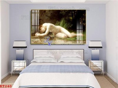 File in trần File tranh treo thiếu nữ khỏa thân nhà nghỉ KT240 (bản gốc) hoa văn
