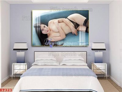File gốc in ấn File tranh treo thiếu nữ khỏa thân nhà nghỉ KT323 chuẩn màu CMYK
