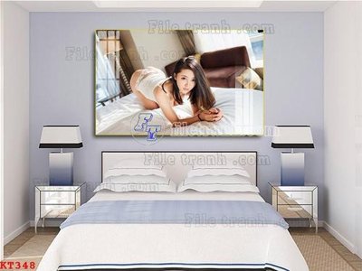File tranh File tranh treo thiếu nữ khỏa thân nhà nghỉ KT348 (bản gốc) in lụa 3D