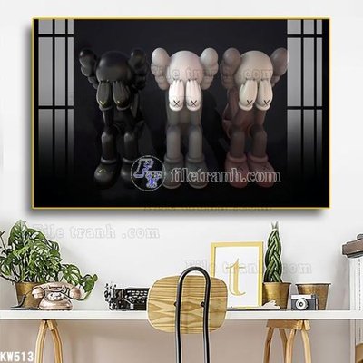 File in trần File tranh kawas gấu bearbrick KW513 (bản gốc) 5D