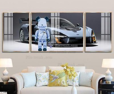 File in lụa File tranh kawas gấu bearbrick KW524 (hoa văn) File tranh kawas gấu bearbrick KW524