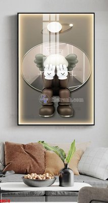 File tranh in trần 3D File tranh kawas gấu bearbrick KW578 (ảnh gốc)