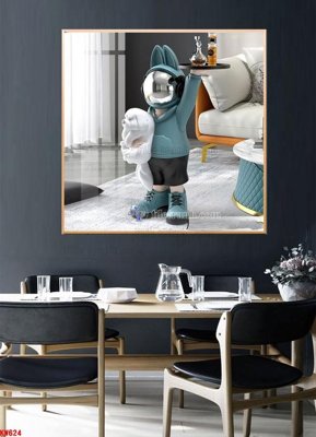 File gốc File tranh kawas gấu bearbrick KW624 (in lụa) tranh mã đáo