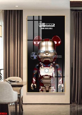 File gốc File tranh kawas gấu bearbrick KW654 (in lụa) tranh thuận buồm