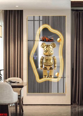 Tải file File tranh kawas gấu bearbrick KW703 (gốc) chủ đề hoa sen