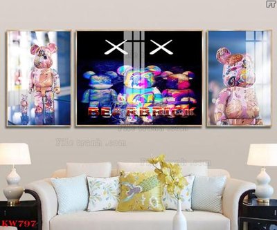 File tranh ảnh gốc File tranh kawas gấu bearbrick KW797 dùng cho in khổ lớn
