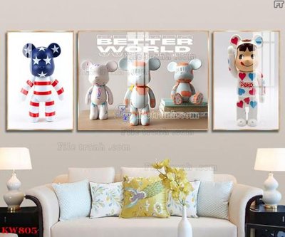 Mua file gốc File tranh kawas gấu bearbrick KW805 (PSD) tại Filetranh.com