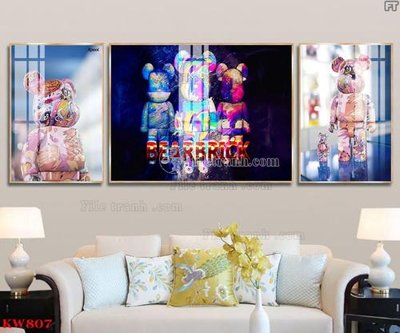 Tải file File tranh kawas gấu bearbrick KW807 (ảnh gốc) độ phân giải 300dpi