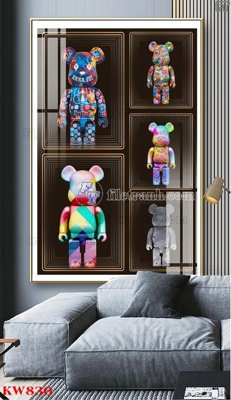 File ảnh File tranh kawas gấu bearbrick KW830 (gốc) in Hiflex